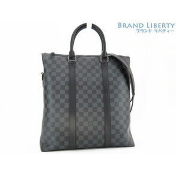 Louis Vuitton Graphite Black Anton Tote Handbag Bag Bag Briefcase Black - Picture 1 of 9